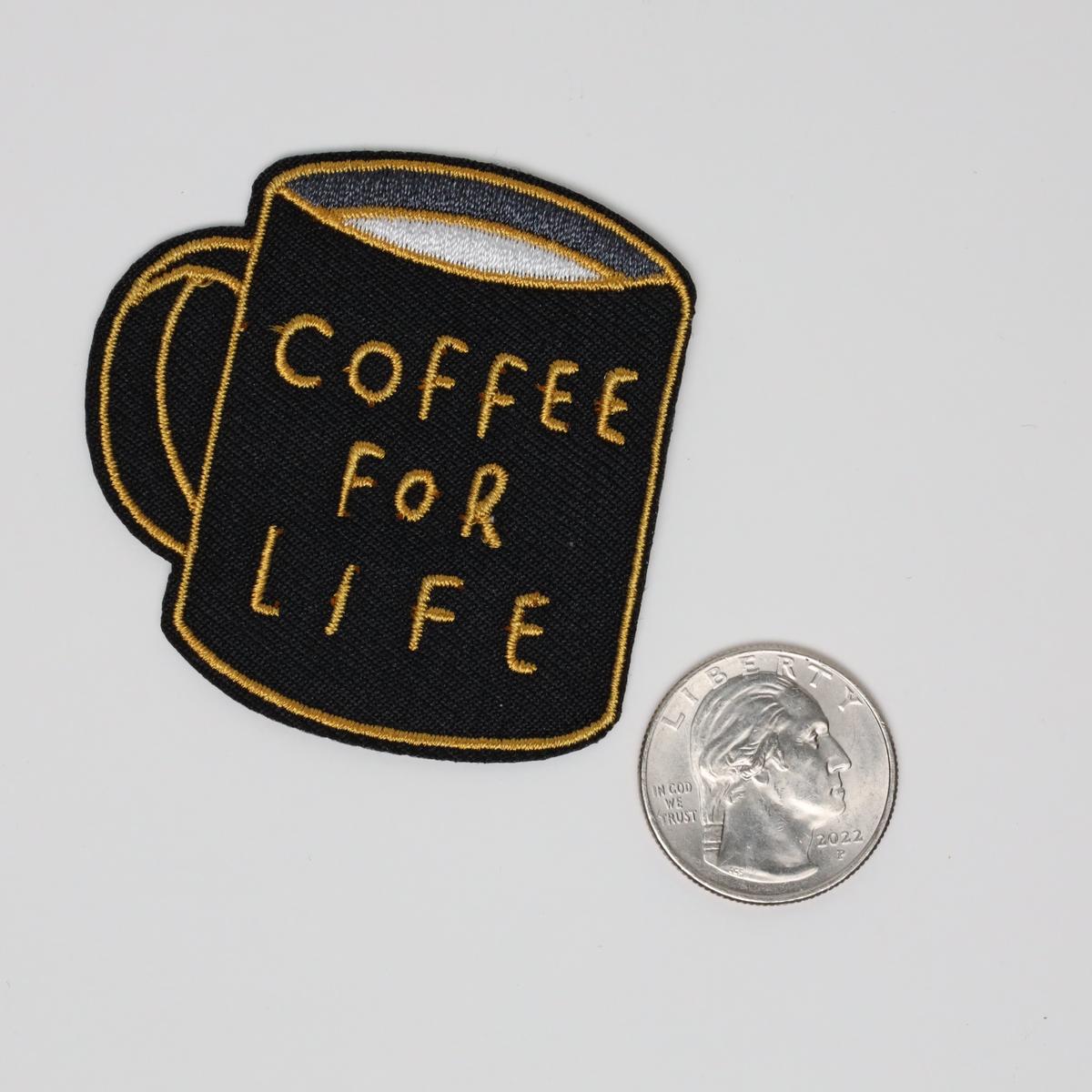 4 Pack of Coffee Addicted Embroidered Iron On Patches