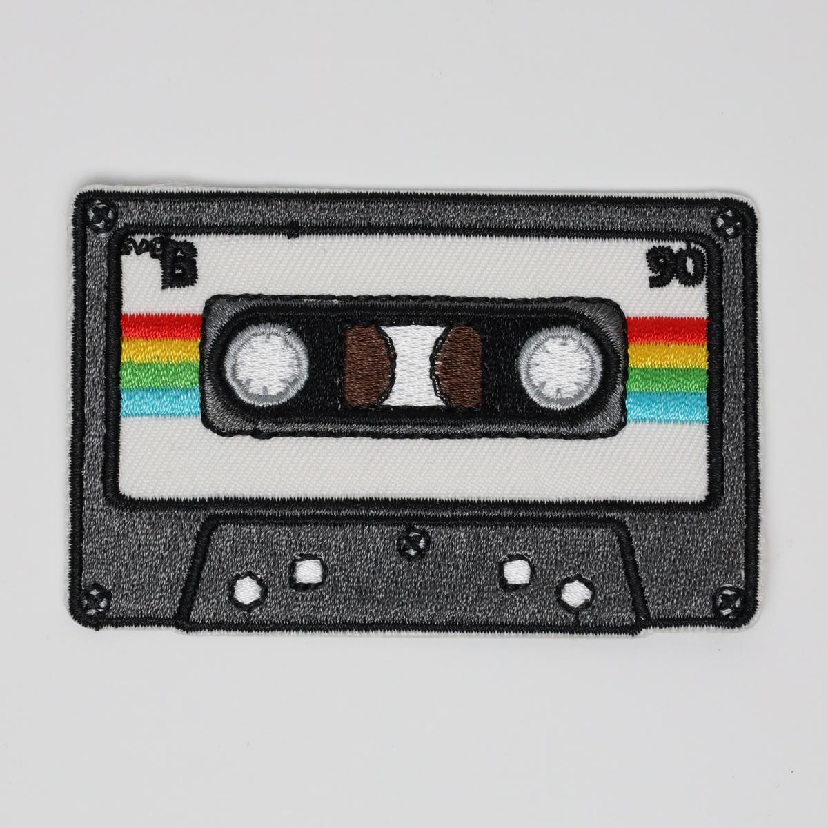90s Retro Tape Cassette Embroidered Iron On Patch