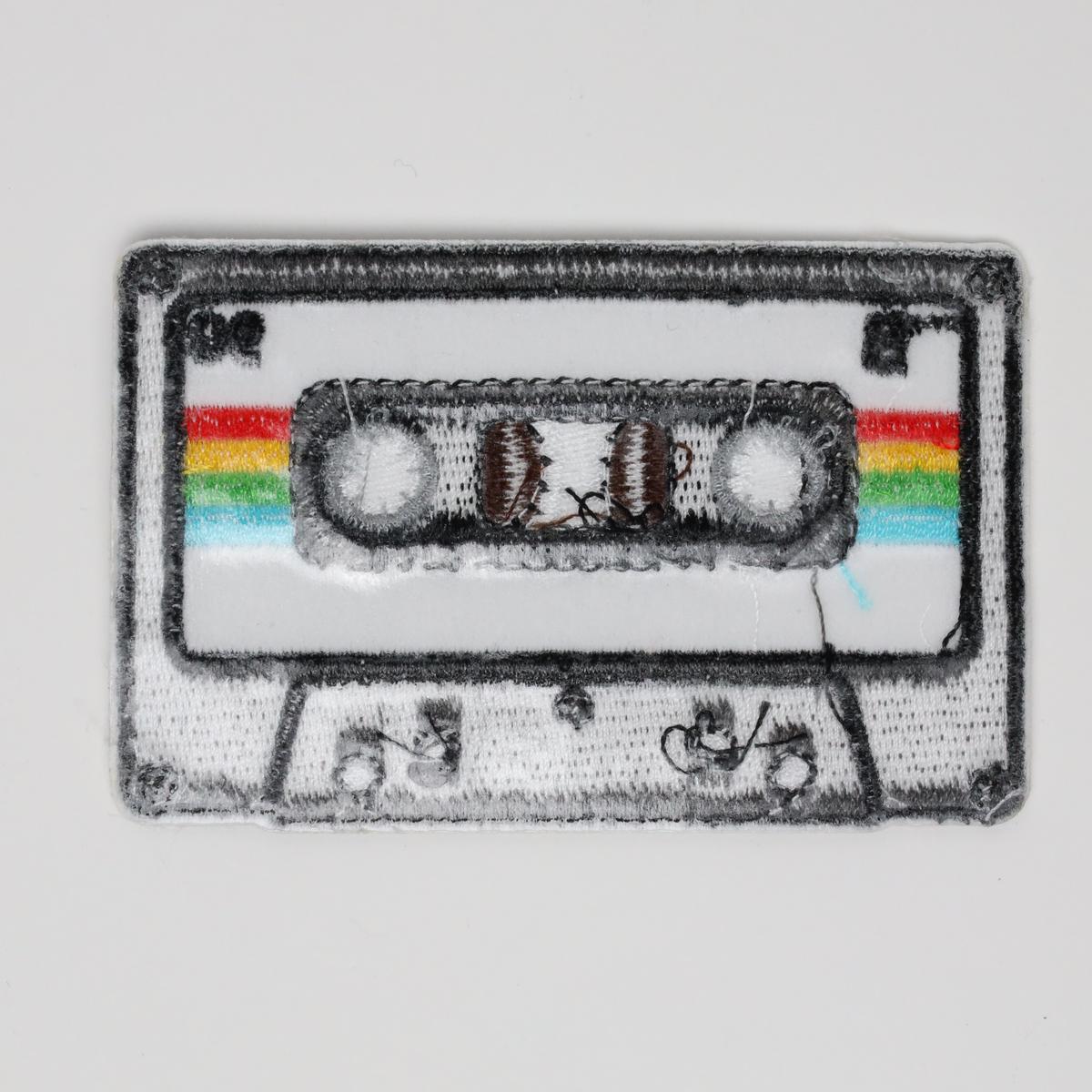 90s Retro Tape Cassette Embroidered Iron On Patch