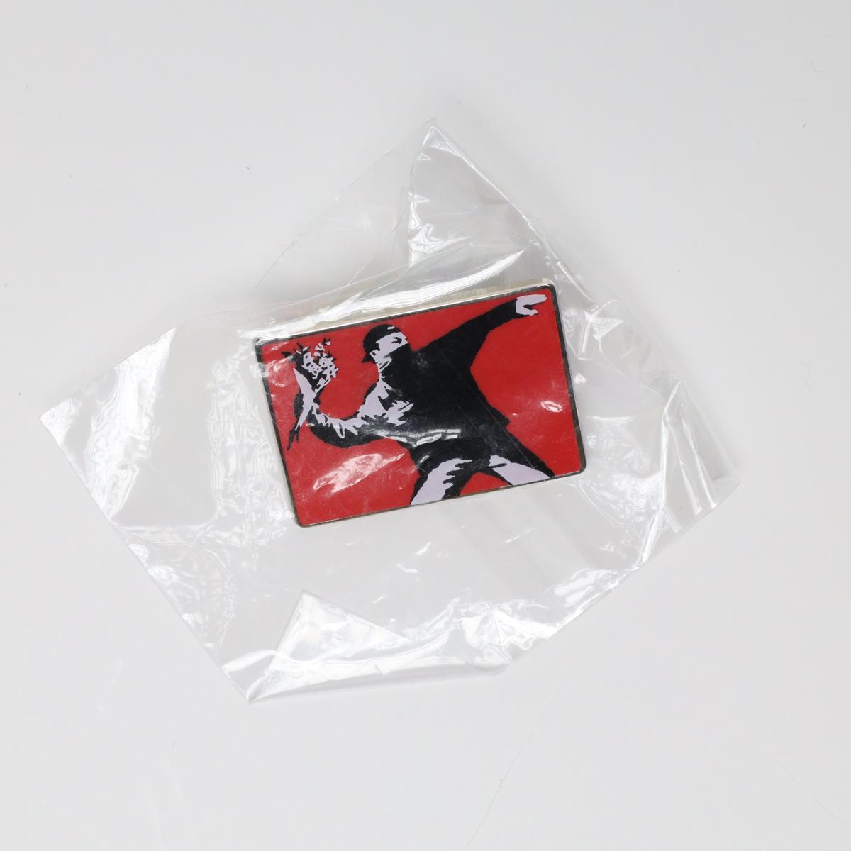 Banksy Love is in the Air Artwork Enamel Pin