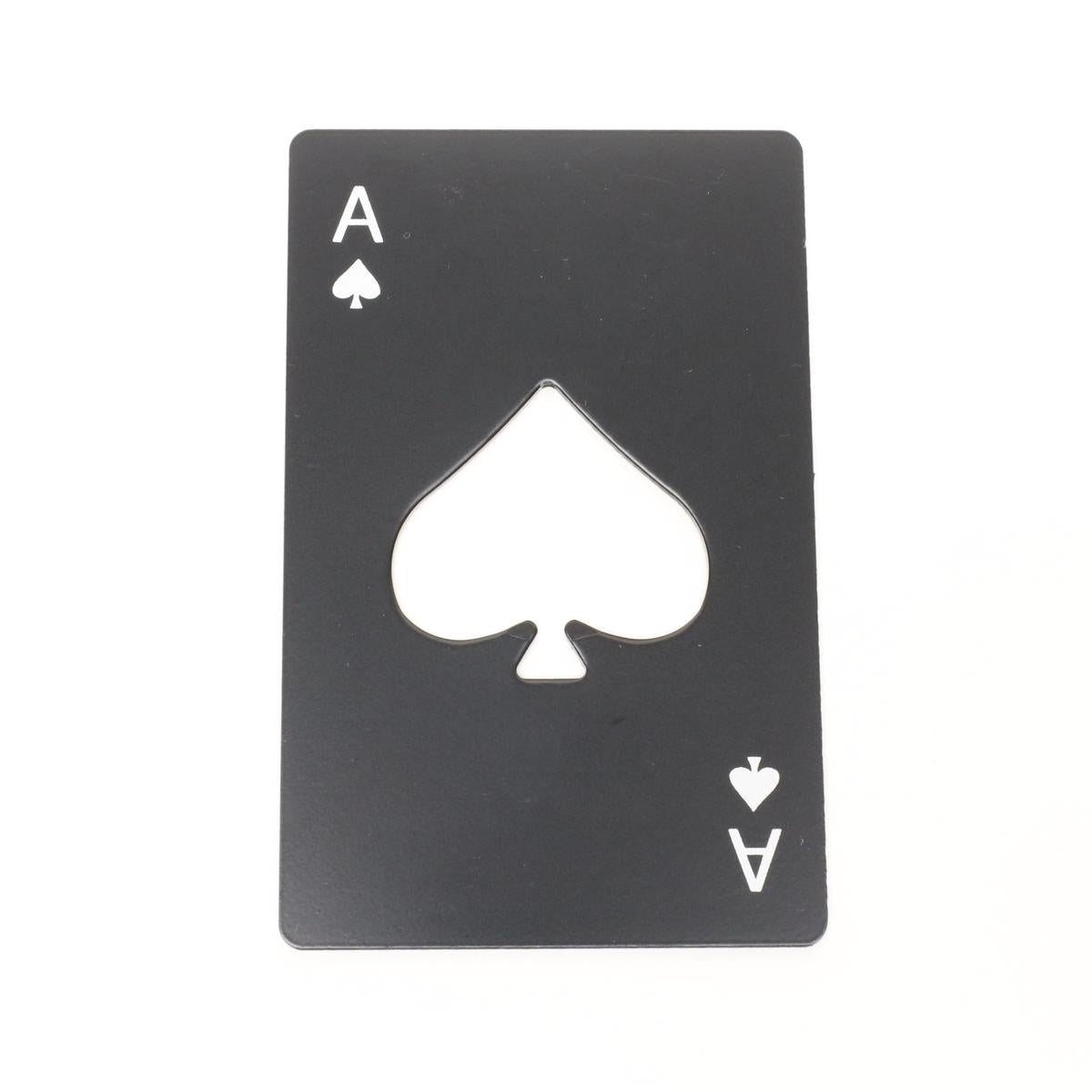 Black Stainless Steel Ace of Spades Card Beer Opener