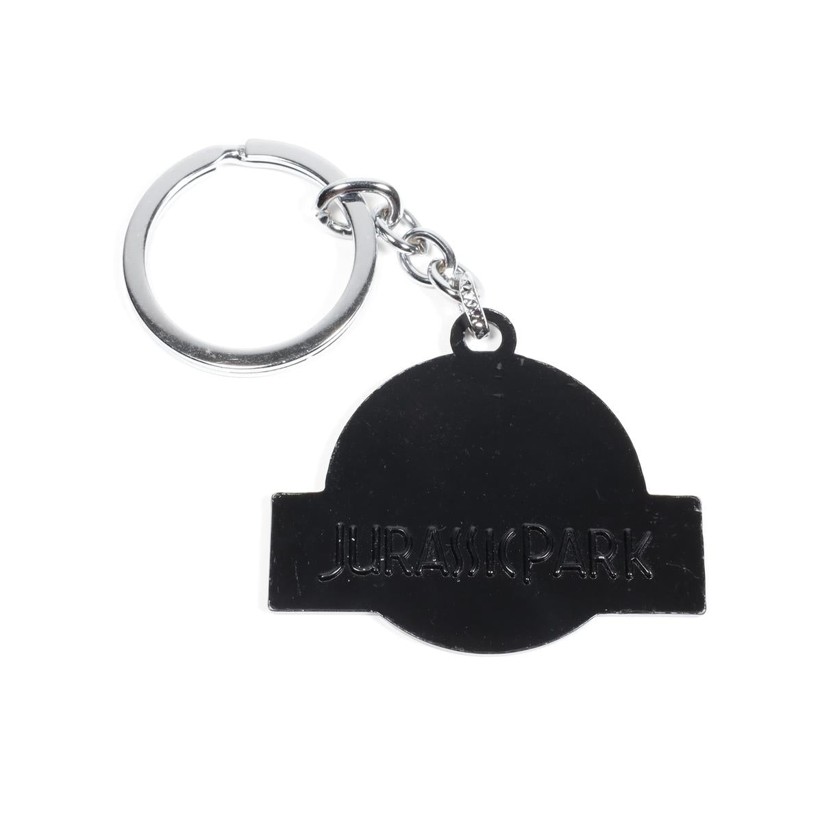 Blue Jurassic Park Metal Keychain