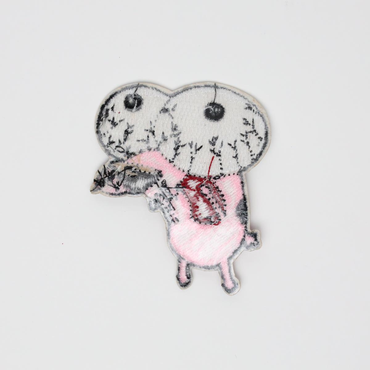 Courage The Cowardly Dog Eye Pooping Embroidered Iron On Patch