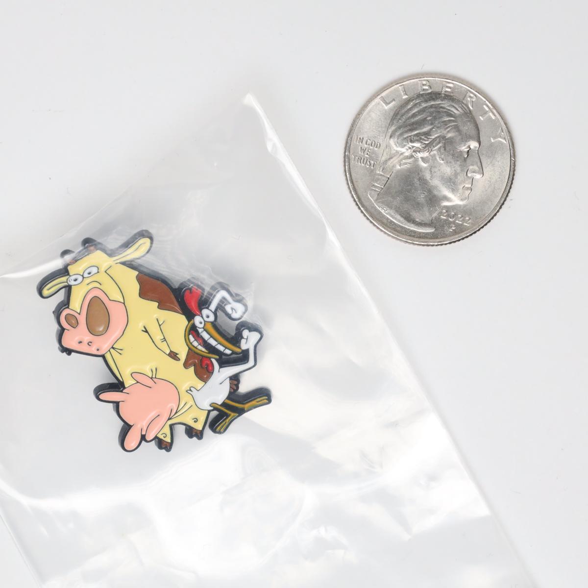 Cow and Chicken Enamel Pin