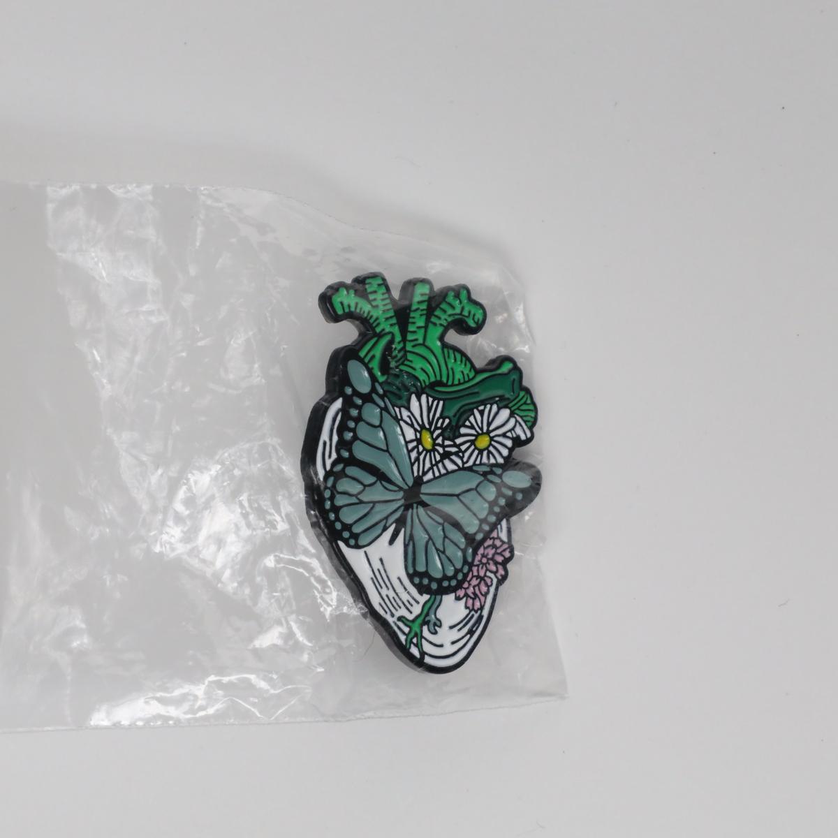 Creative Butterfly Heart Enamel Label Pin