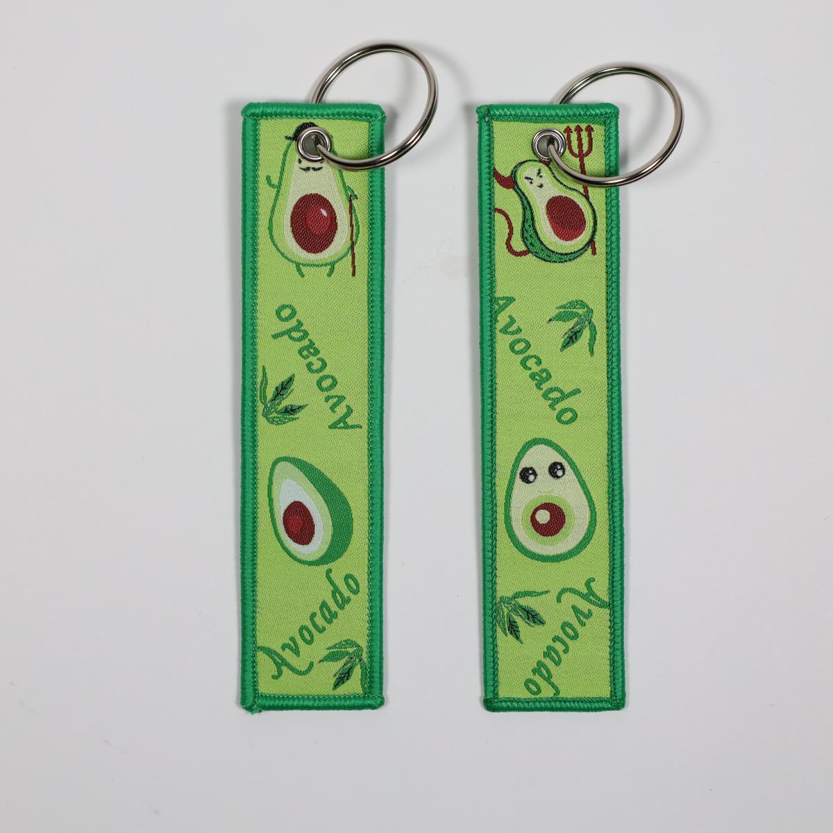 Cute Avocado Embroidered Keychain
