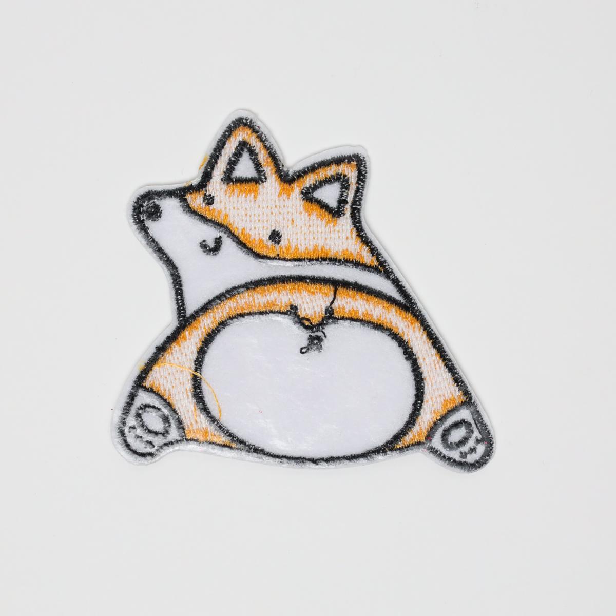 Cute Corgi Butt Embroidered Iron On Patch