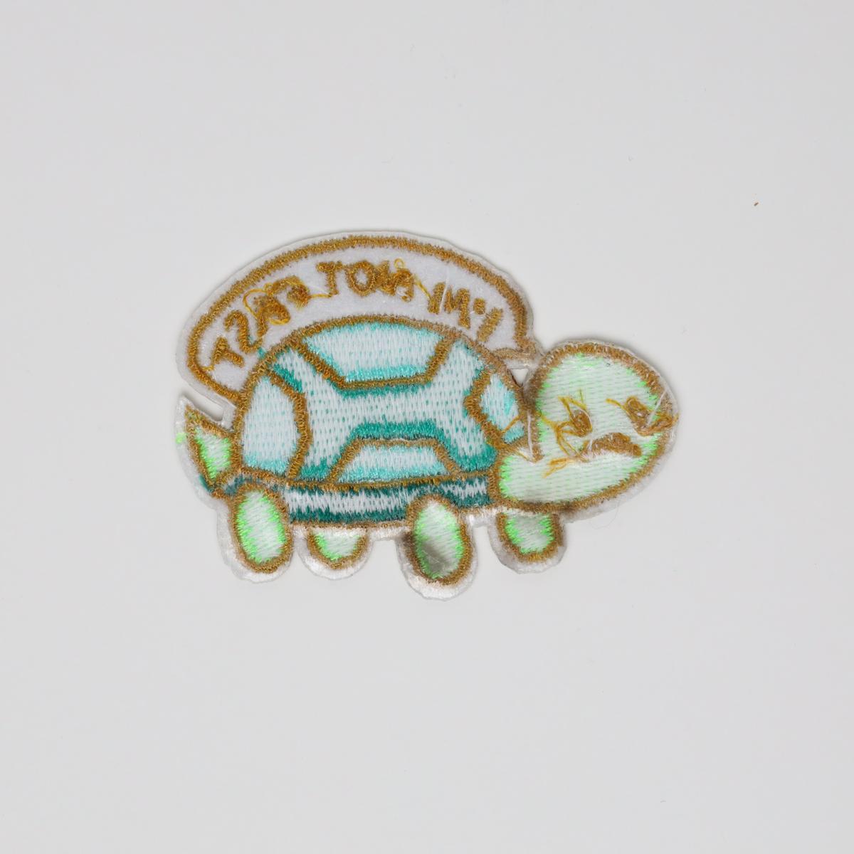 Cute I’m Not Fast Turtle Embroidered Iron On Patch