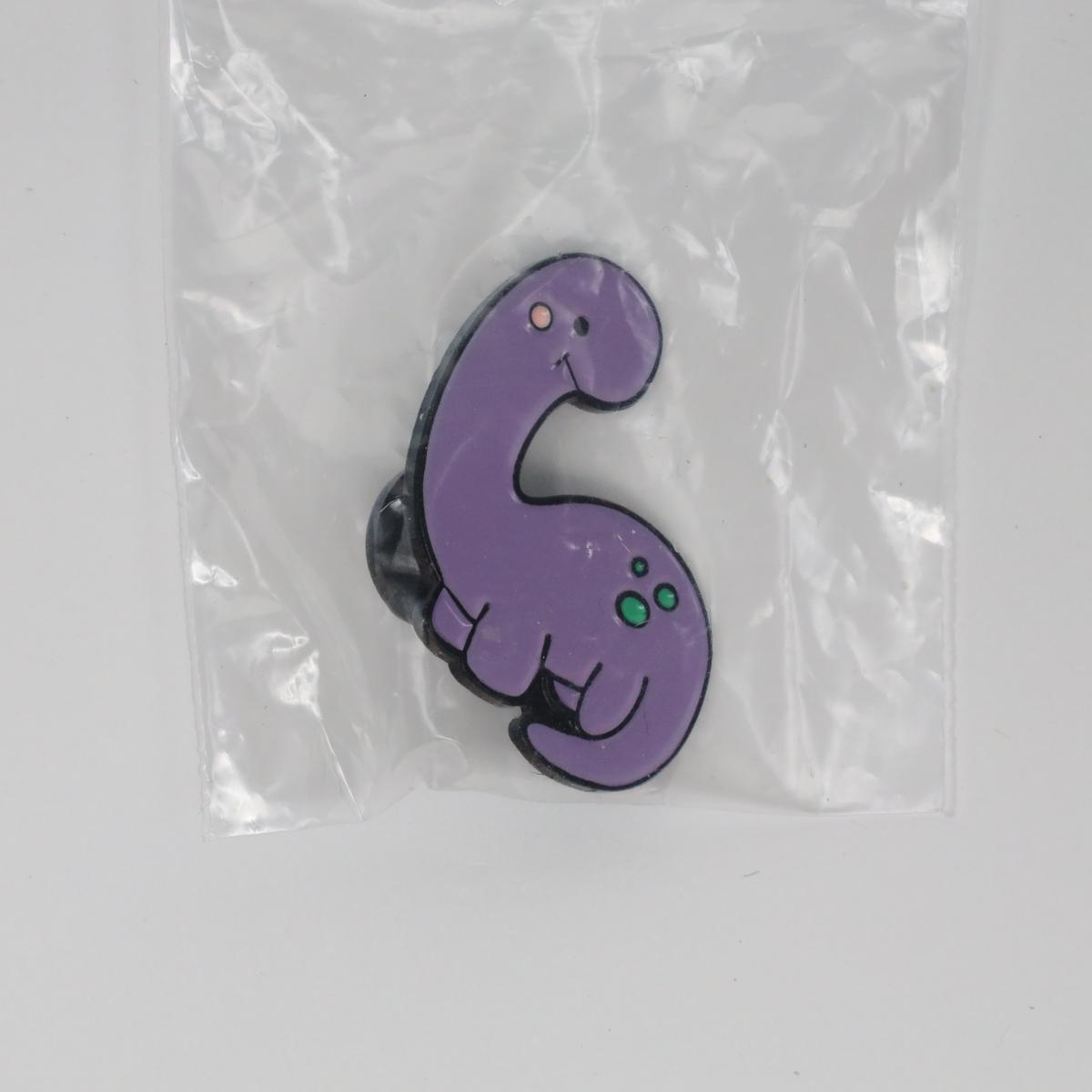 Cute Purple Cartoon Diplodocus Long Neck Dinosaur Enamel Pin
