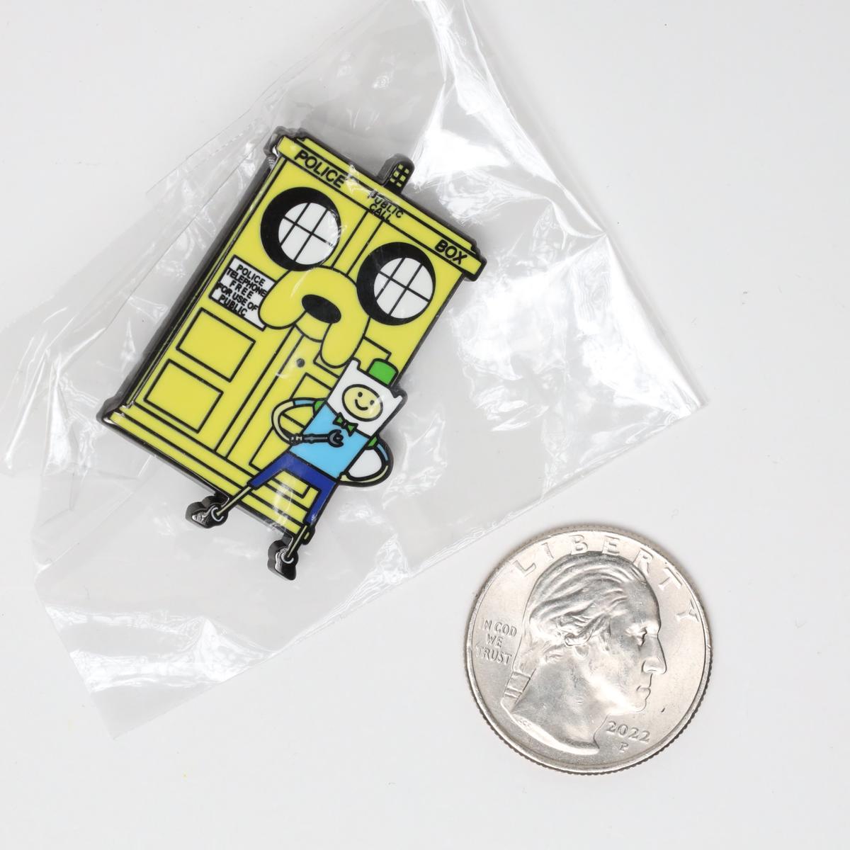 Doctor Who x Adventure Time Finn and Jake Enamel Pin