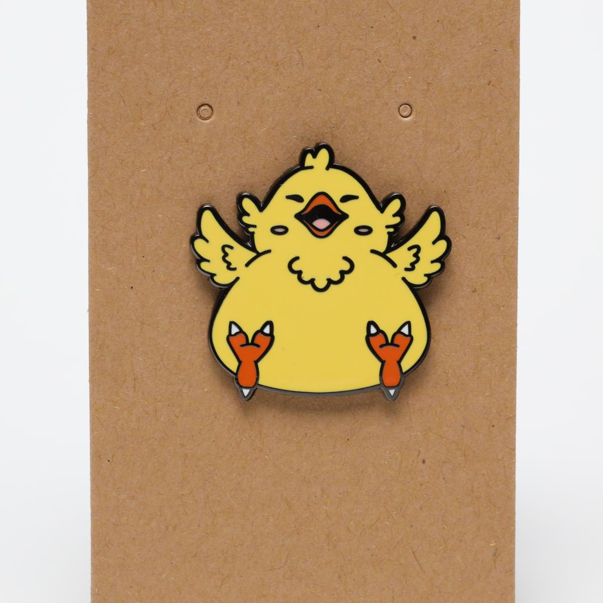 Fat Cartoon Chocobo Final Fantasy Enamel Pin
