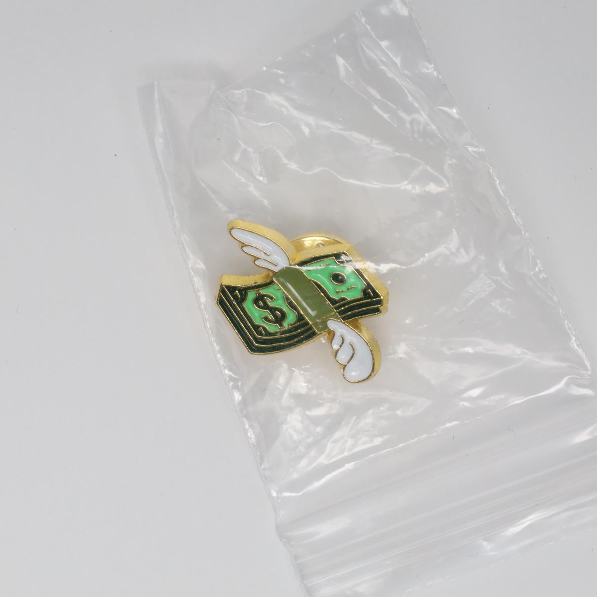 Flying Cash Enamel Pin