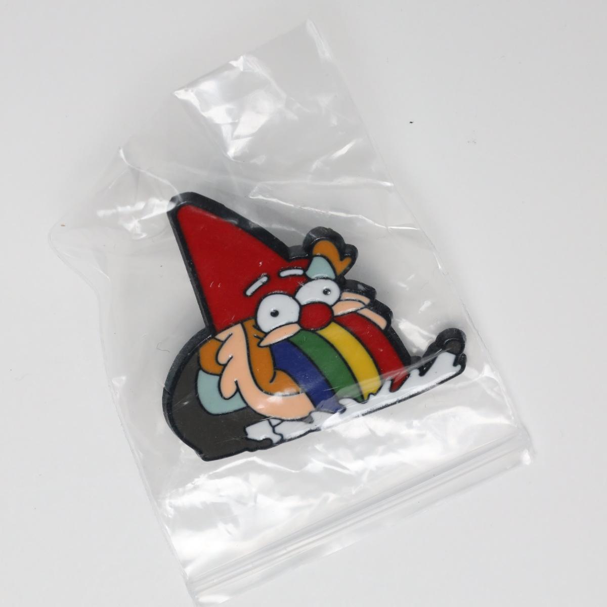 Funny Cartoon Gnome Santa Claus Rainbow Vomit Enamel Pin