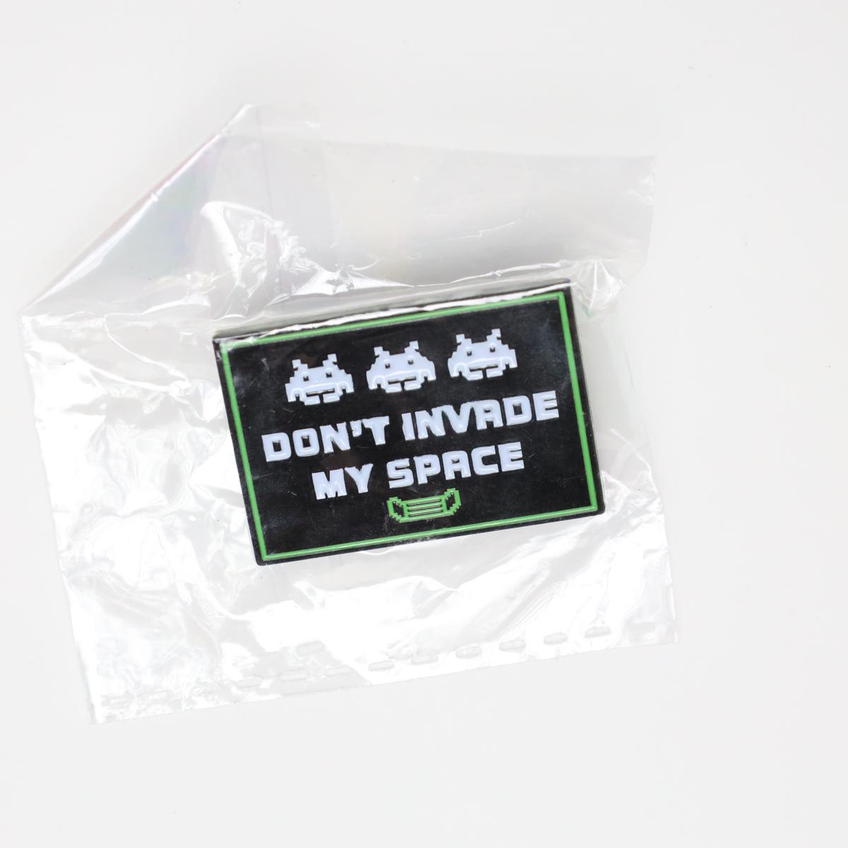 Funny Don’t Invade My Space Asteroids Enamel Pin