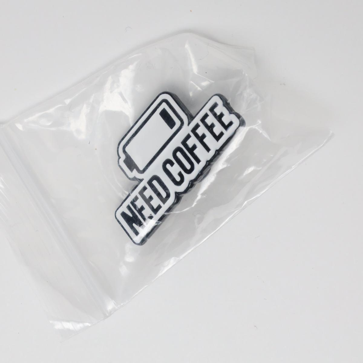 Funny Need Coffee Low Battery Enamel Pin