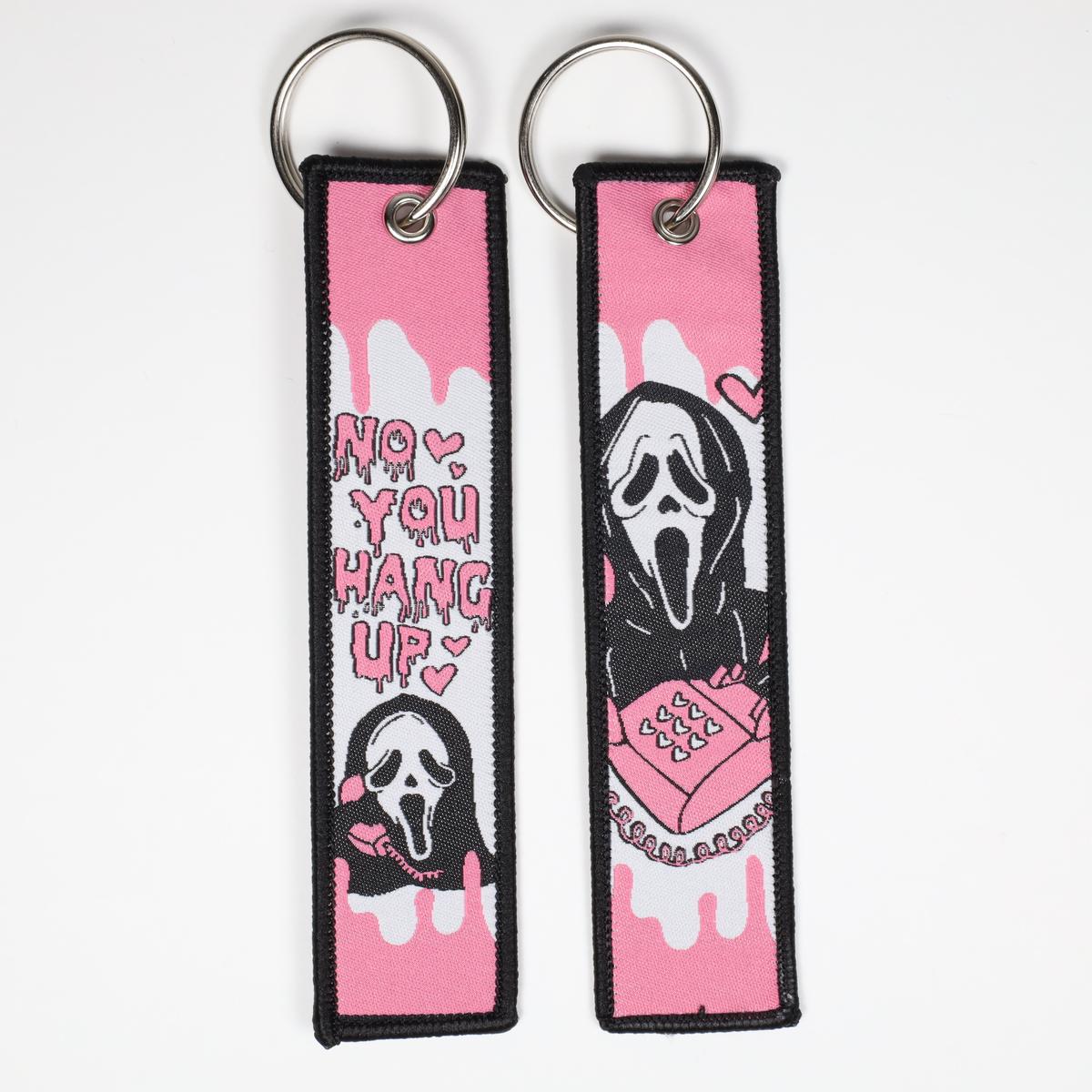 Funny "No You Hang Up" Scream Embroidered Keychain