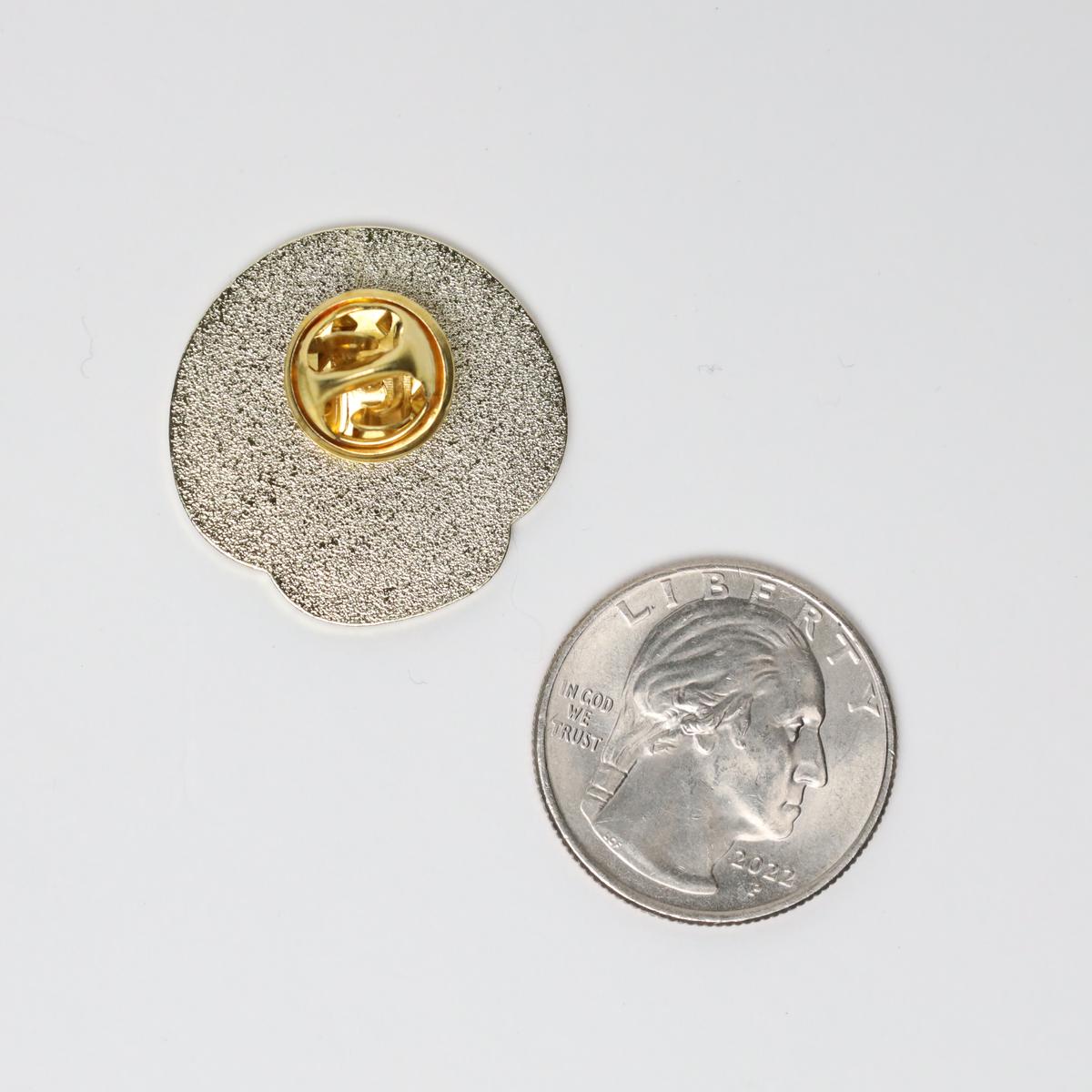 Gold Heart Mario Mushroom Enamel Pin