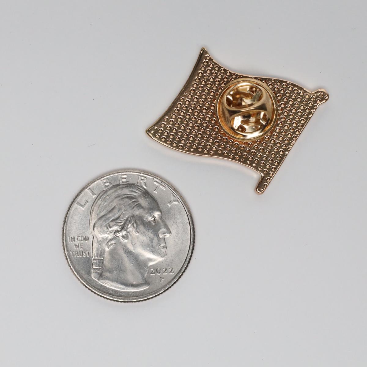 Gold Ukraine Flag with Emblem Enamel Label Pin