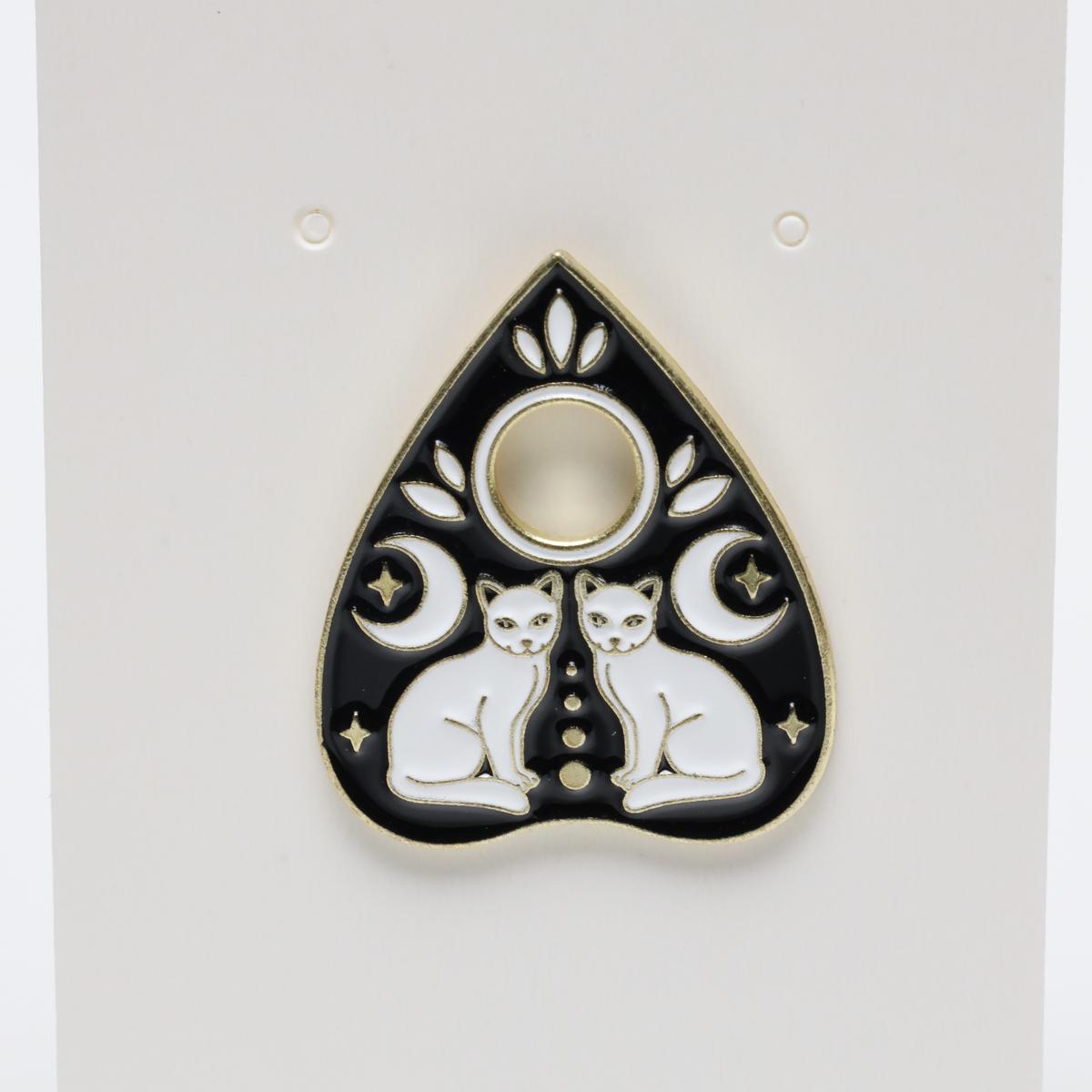 Gothic Cat Ouija Planchette Enamel Pin Set