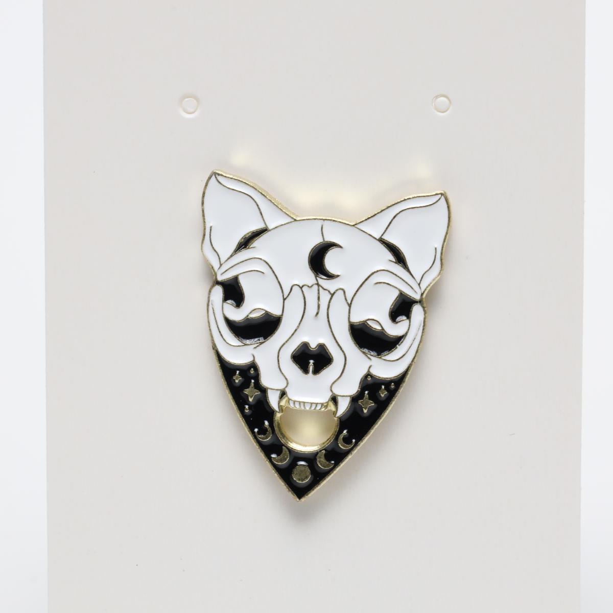Gothic Cat Ouija Planchette Enamel Pin Set
