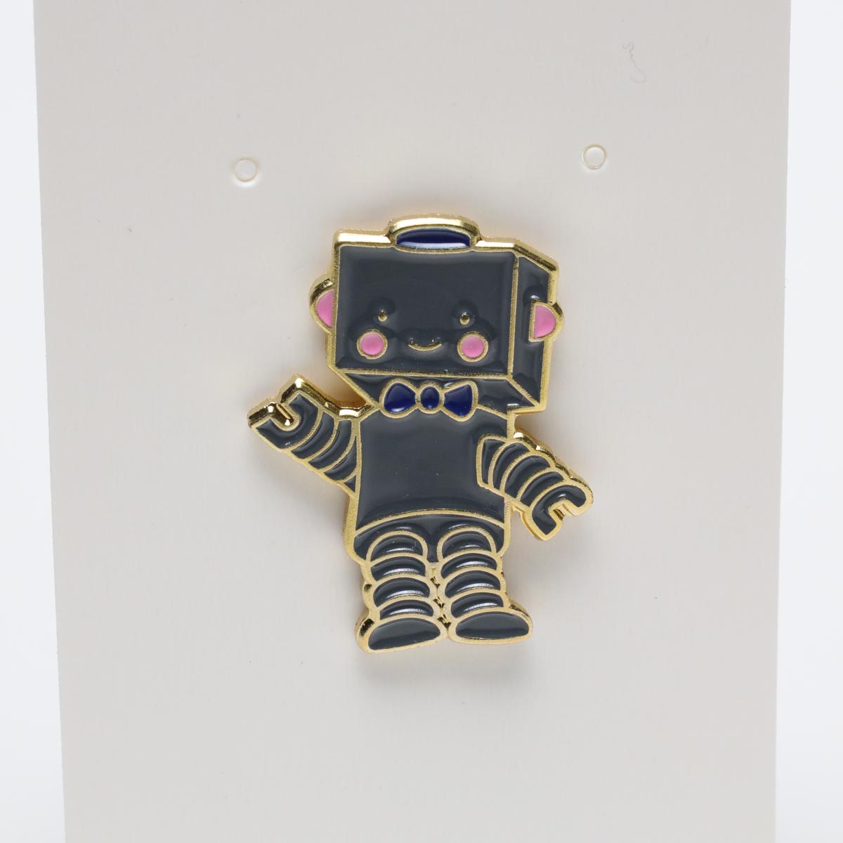 Grey Fancy RobotEnamel Pin