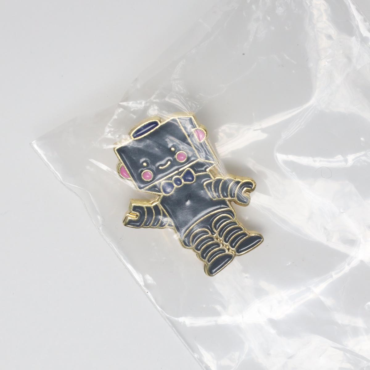 Grey Fancy RobotEnamel Pin