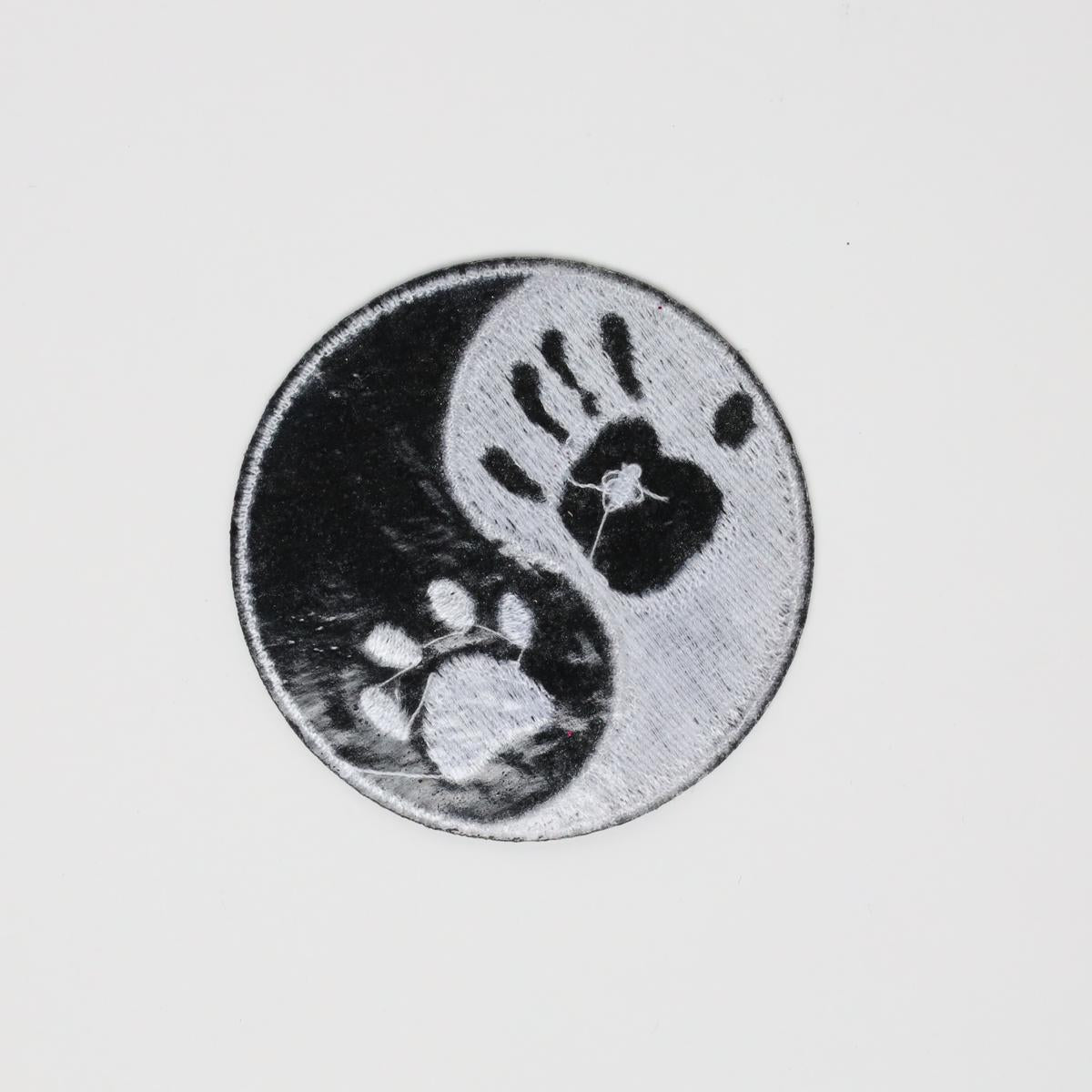 Human & Cat Yingyang Embroidered Iron On Patch