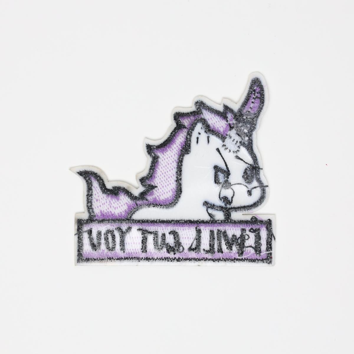 I Will Cut You Feisty Knife Unicorn Embroidered Iron On Patch