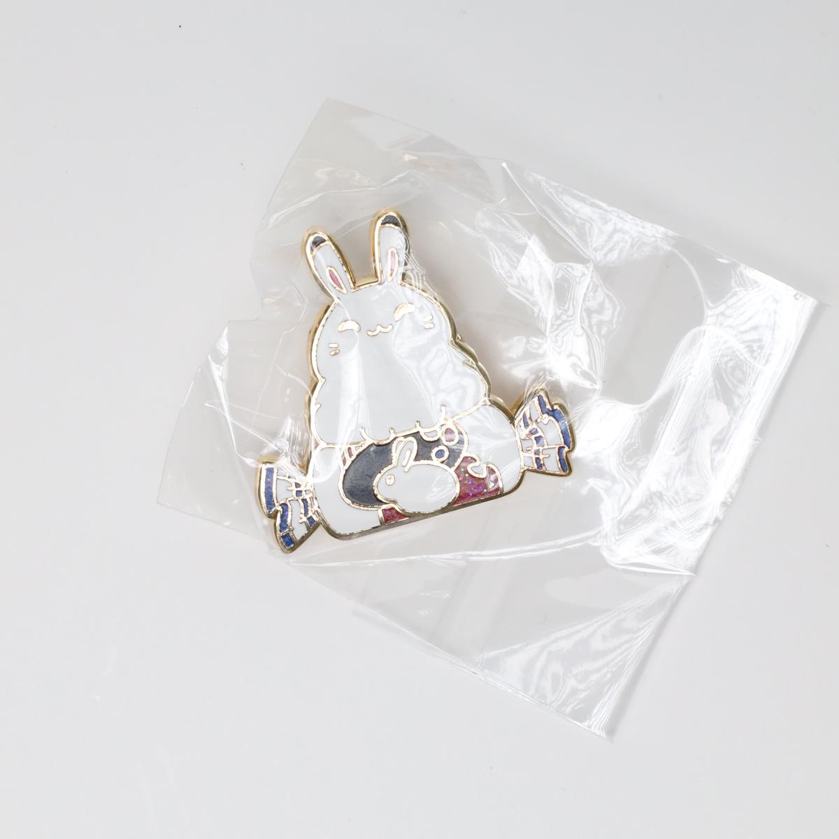 Japanese White Rabbit Candy Enamel Pin