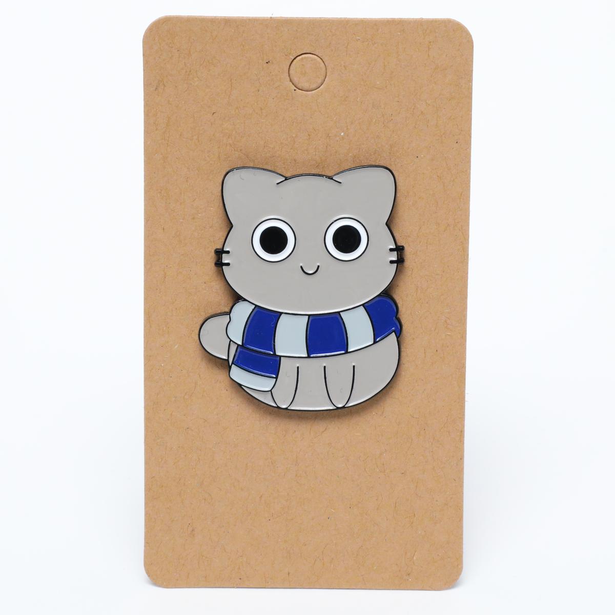 Kawaii Cat with Scarf Enamel Pin