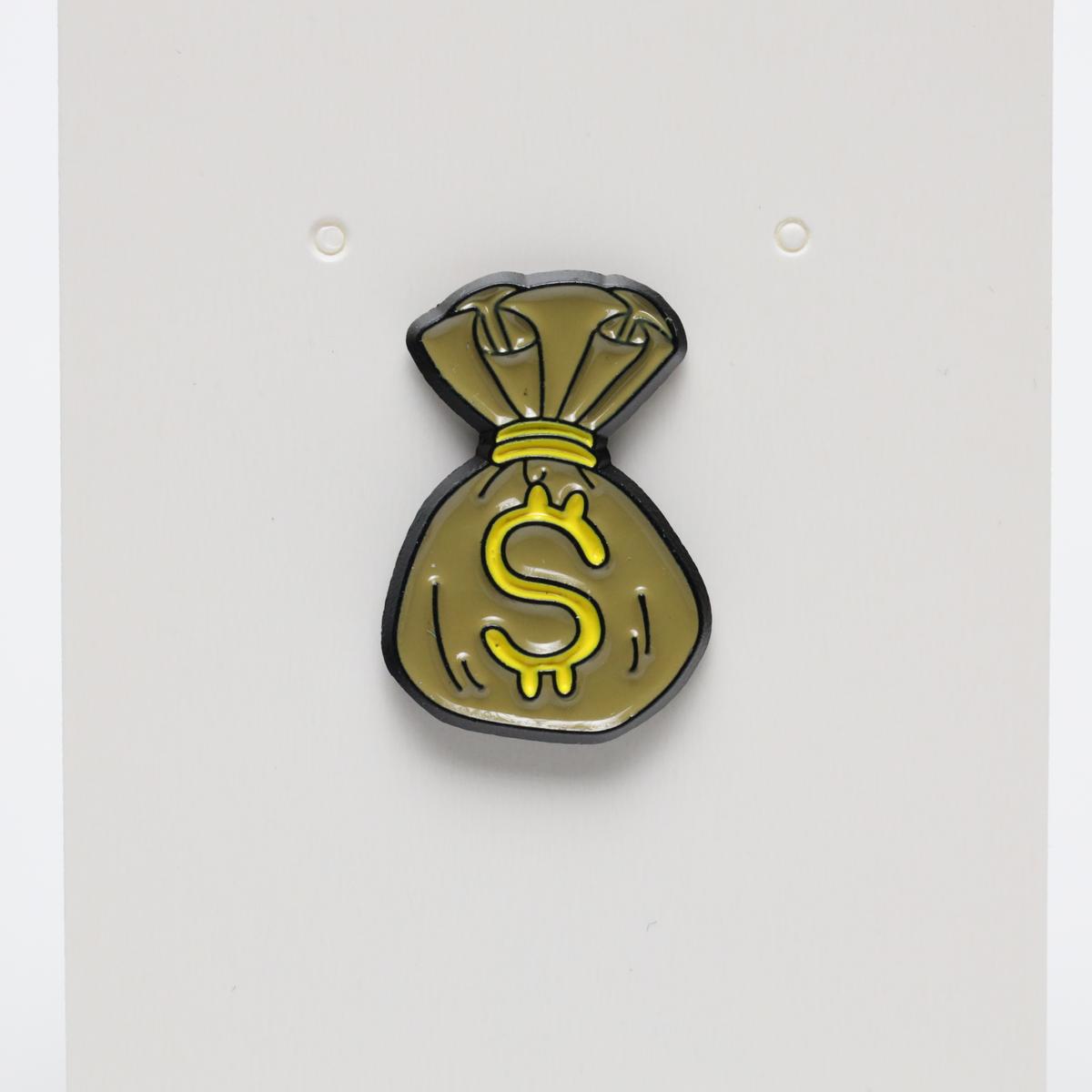 Money Bag Enamel Label Pin