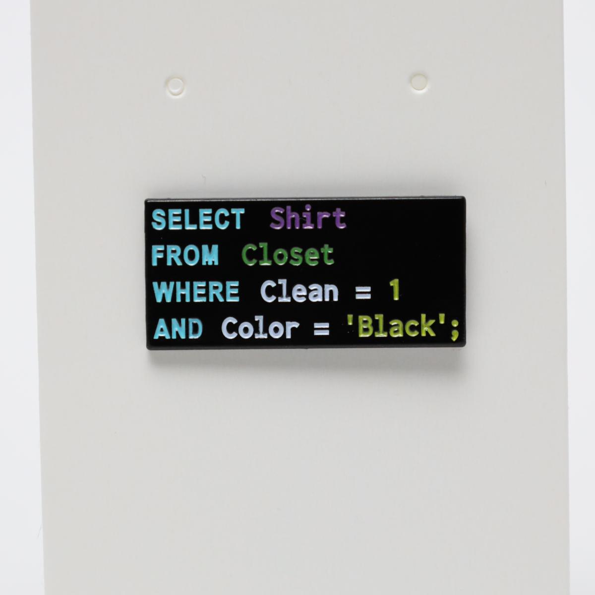 MySql Clean Black Shirt Enamel Pin