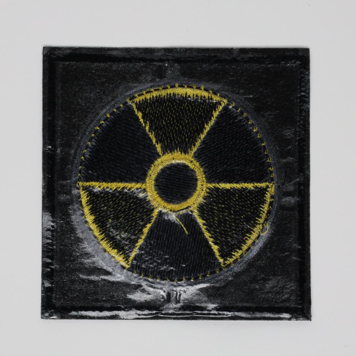 Nuclear Radioactive Symbol with Square Back Embroidered Iron On Patch