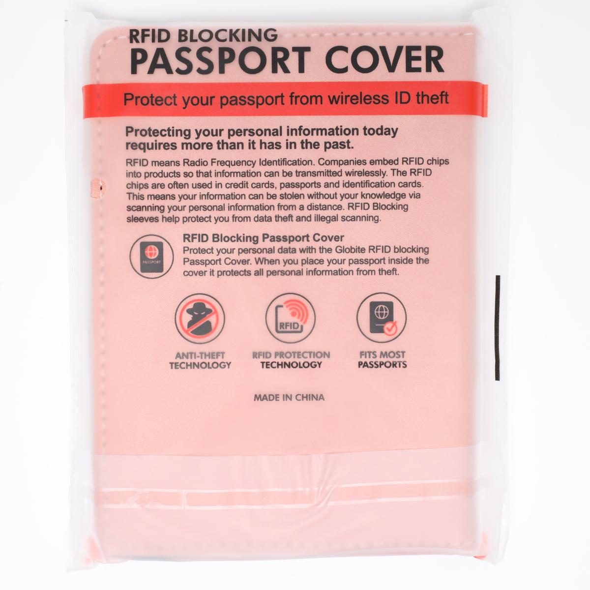 Pink RFID Blocking Passport Cover Travel Wallet (Color)