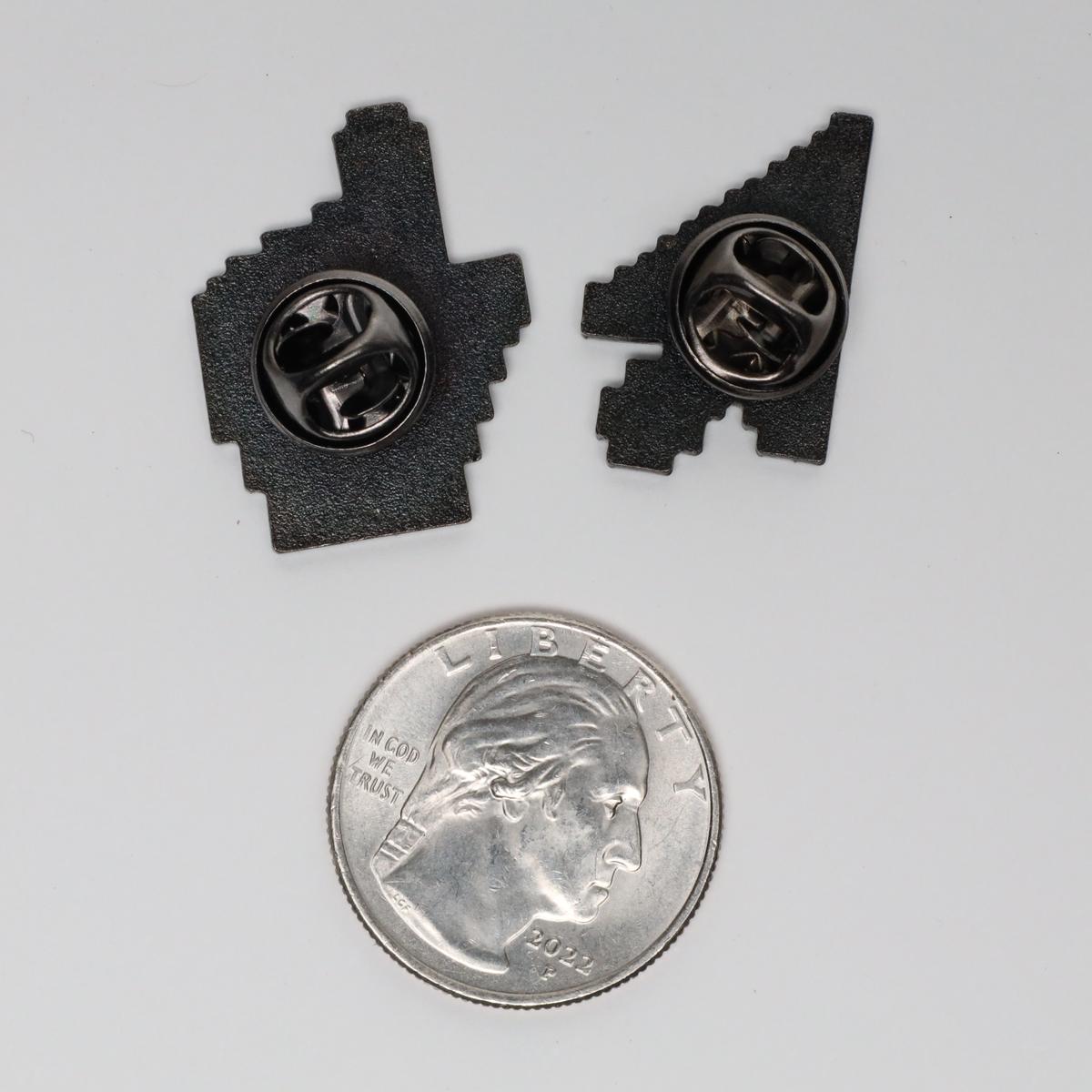 Pixel Computer Arrow & Finger Enamel Pin Set