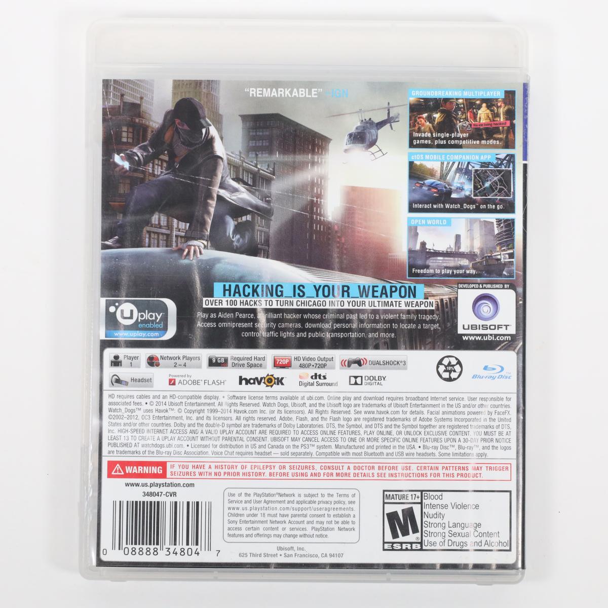 Watch Dogs - PlayStation 3 (Complete / Acceptable)