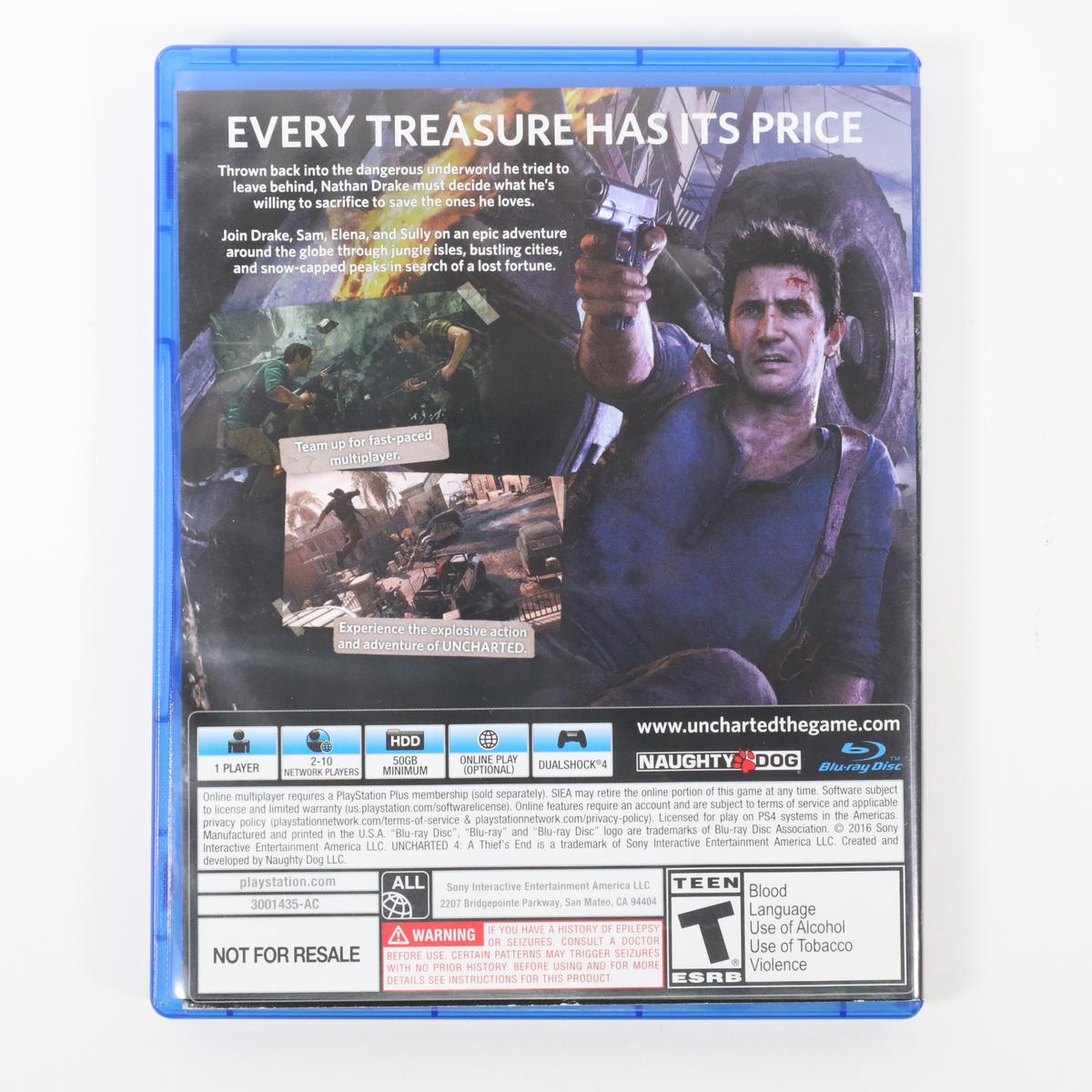 Uncharted 4 A Thief's End - PlayStation 4 (Complete / Good)
