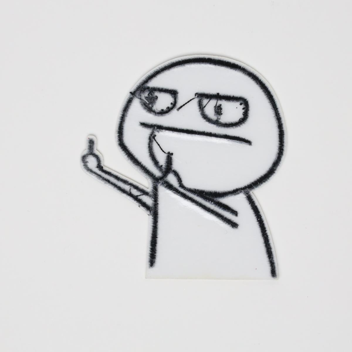 Punk Middle Finger Stickman Meme Embroidered Iron On Patch