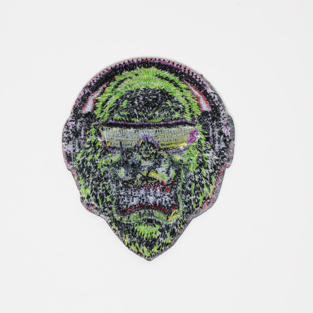 Punk Rock Gorilla Headphones Embroidered Iron On Patch
