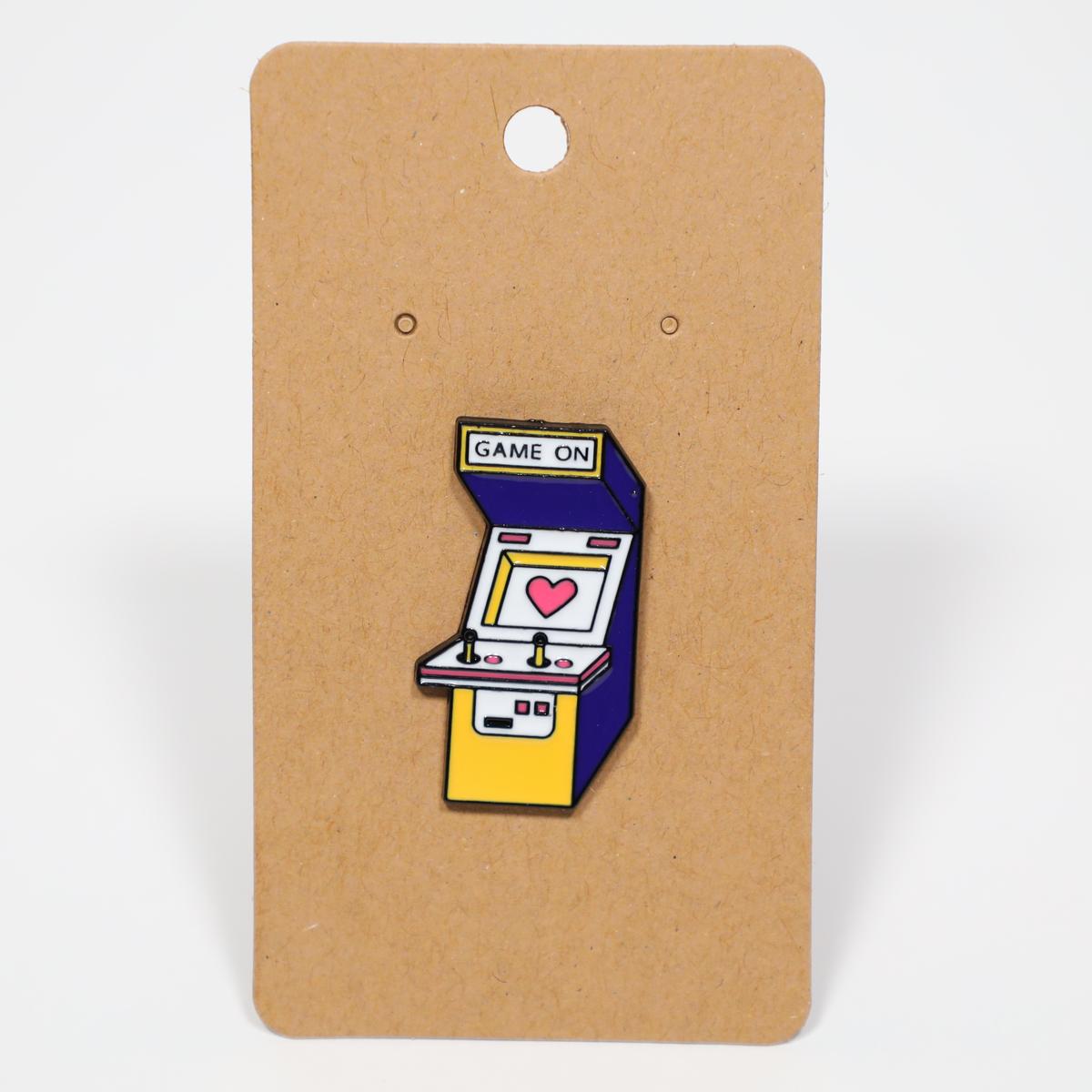 Retro Cartoon Heart Arcade Game Cabinet Enamel Pin