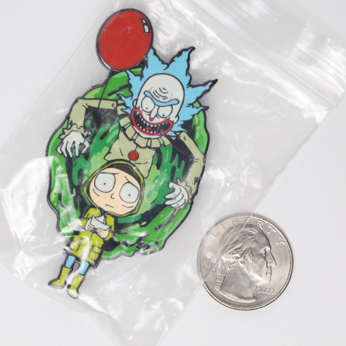Rick and Morty x It Crossover Enamel Pin