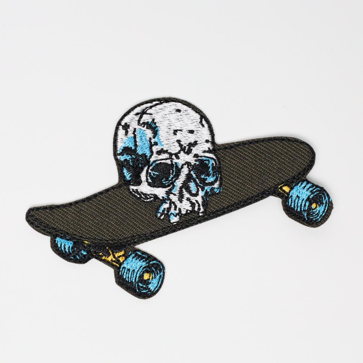Skull Skateboard Punk Iron On Embroidered Patch