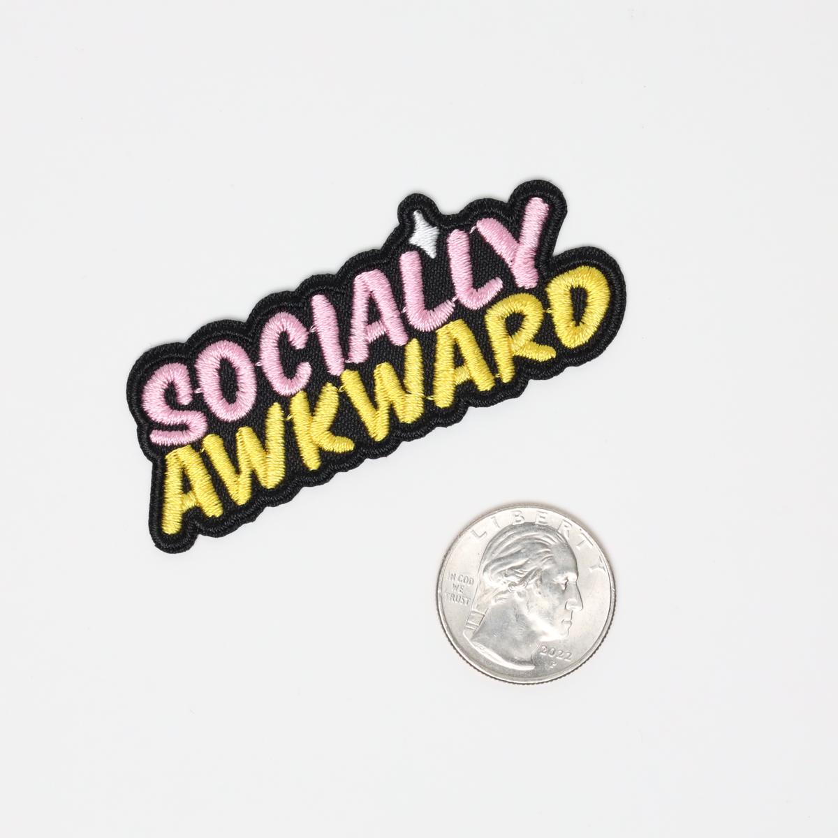 Socially Awkward Embroidered Iron On Patch