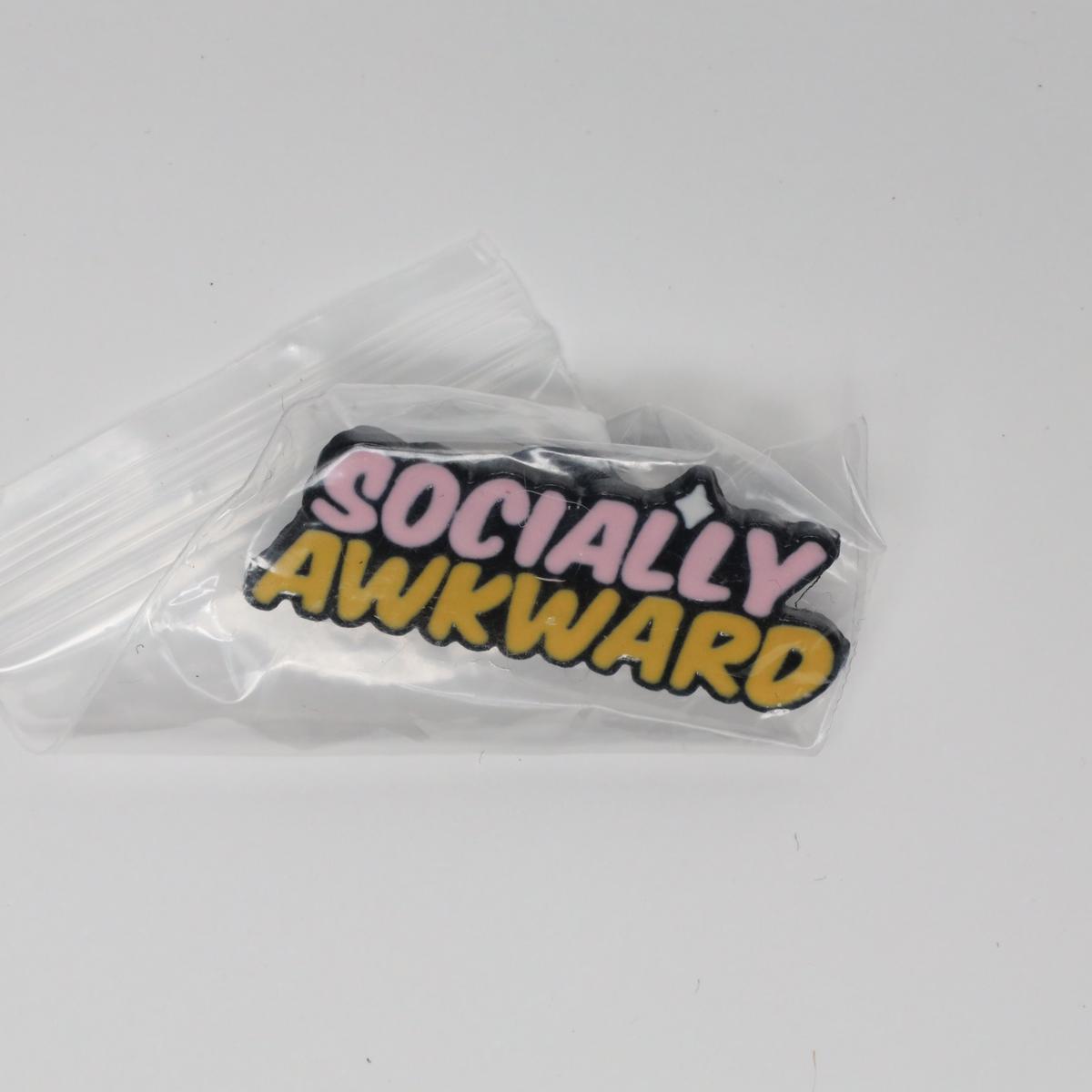 Socially Awkward Enamel Label Pin