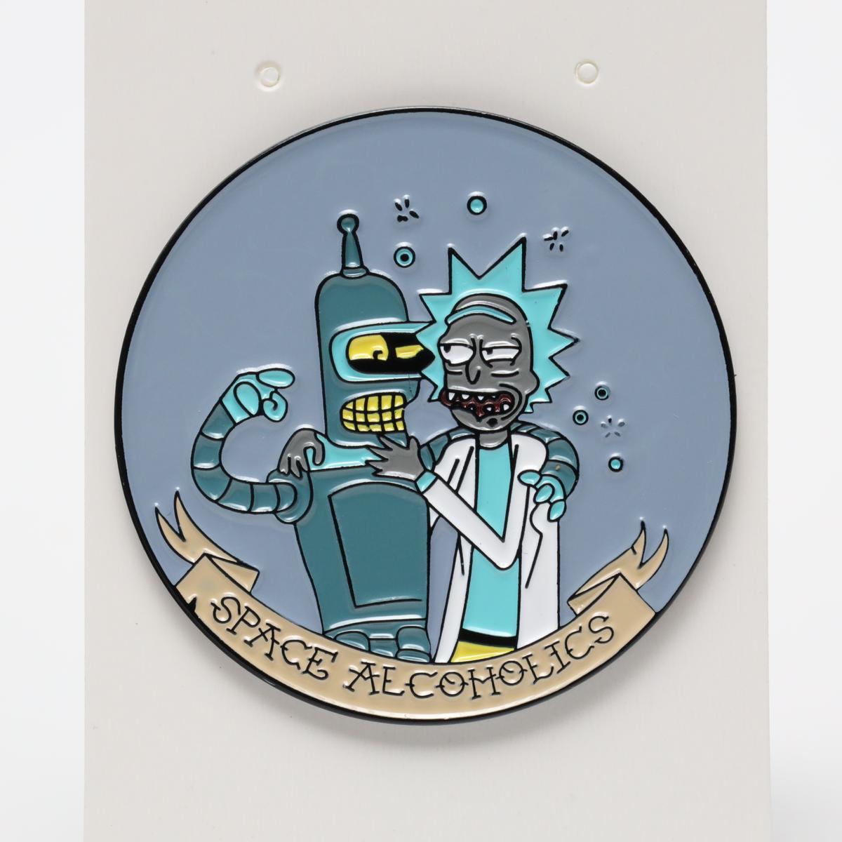 Space Alcoholics Futurama Bender & Rick and Morty Enamel Pin