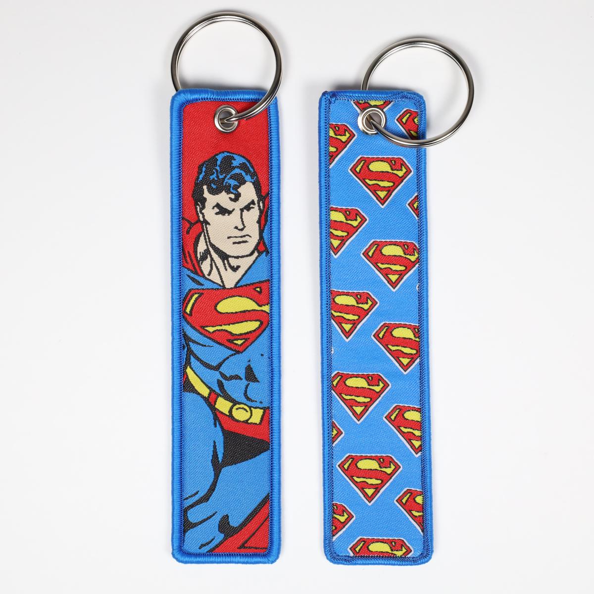 Superman Logo Embroidered Keychain