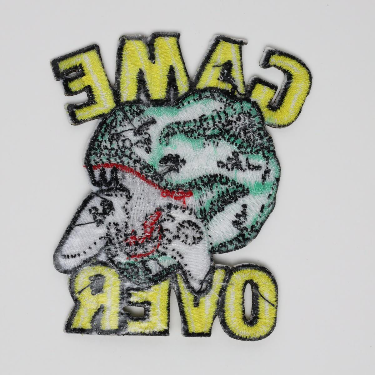 T-Rex Biting Controller Game Over Embroidered Iton On Patch