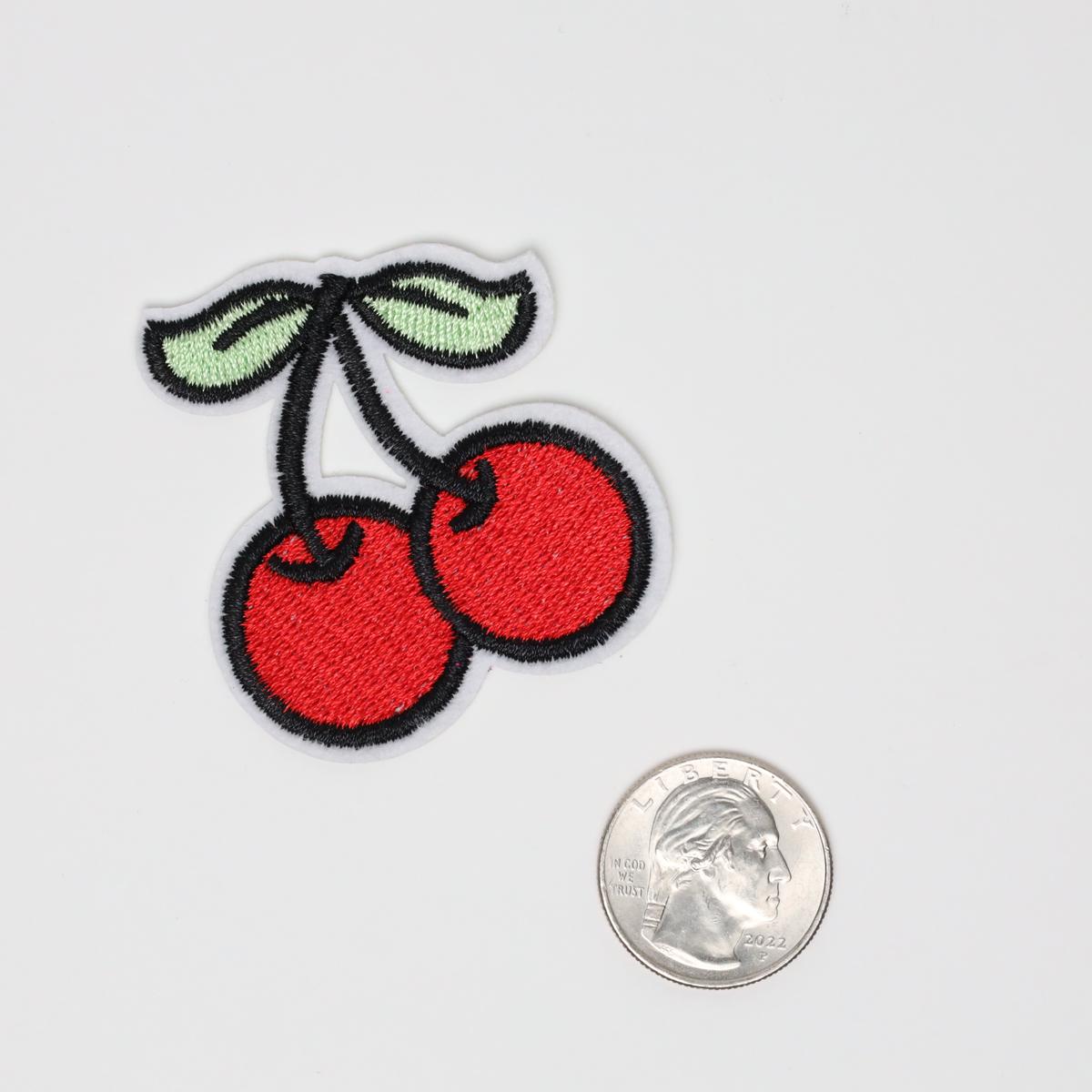 Two Cherries Embroidered Iron On Patch
