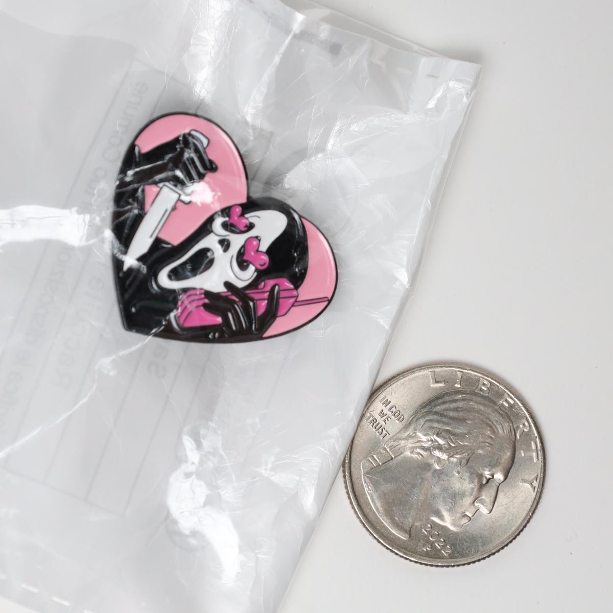 Valentine Heart Funny Scream Enamel Pin