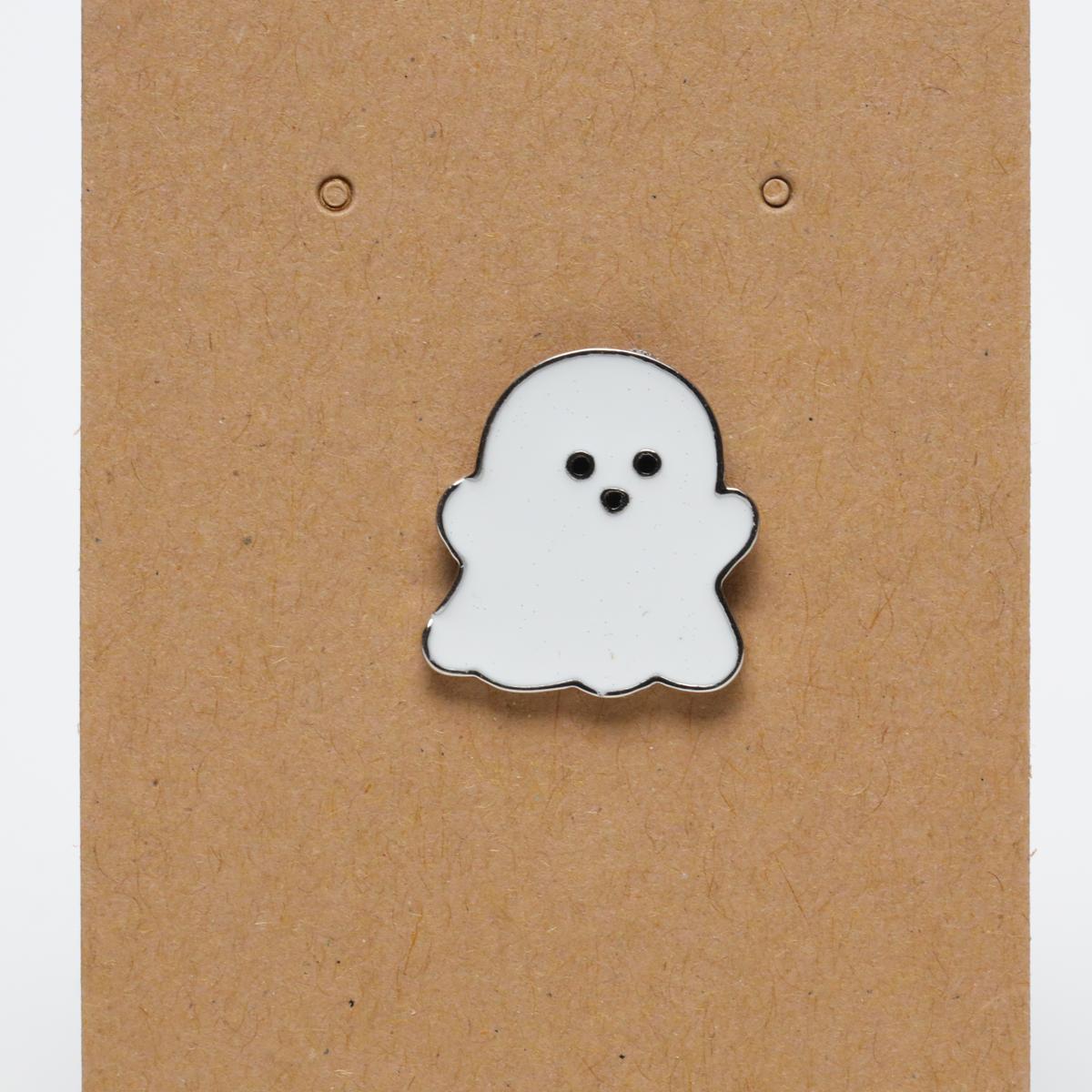 White Ghost Enamel Pin